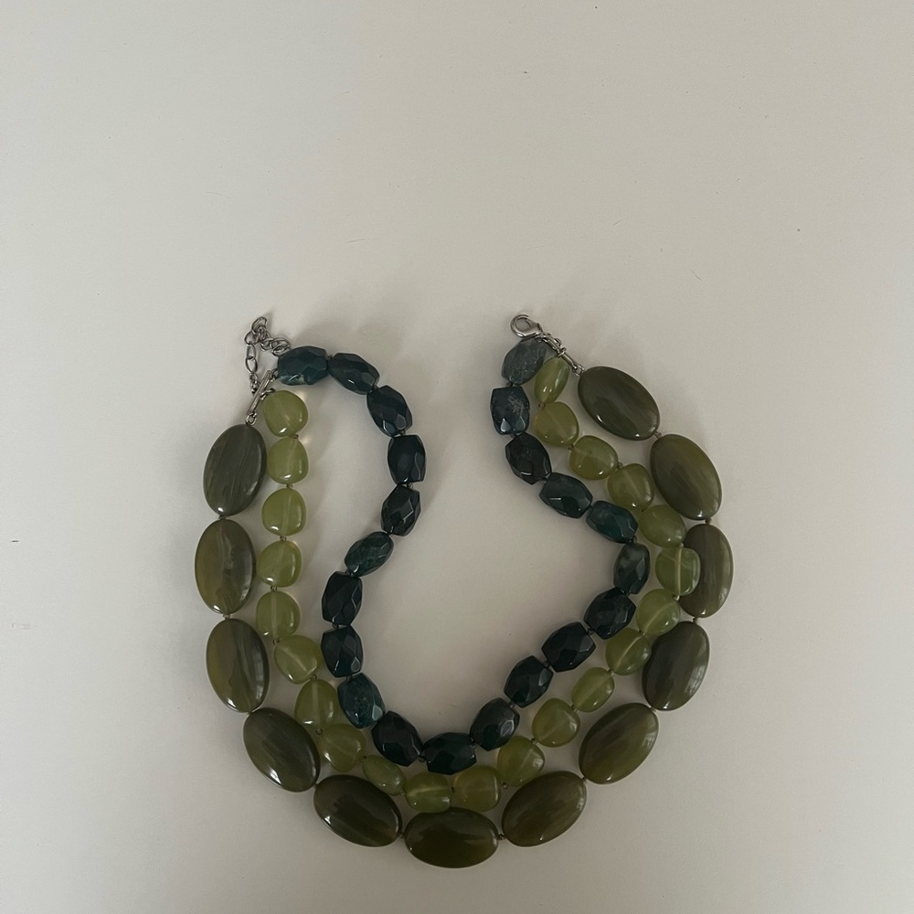 Fashion green stone necklace